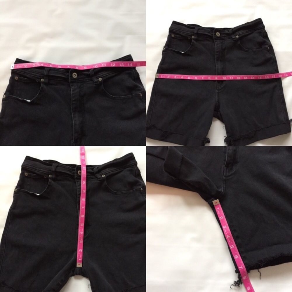 Vintage black high waist cutoff denim jean shorts - Picture 6 of 6